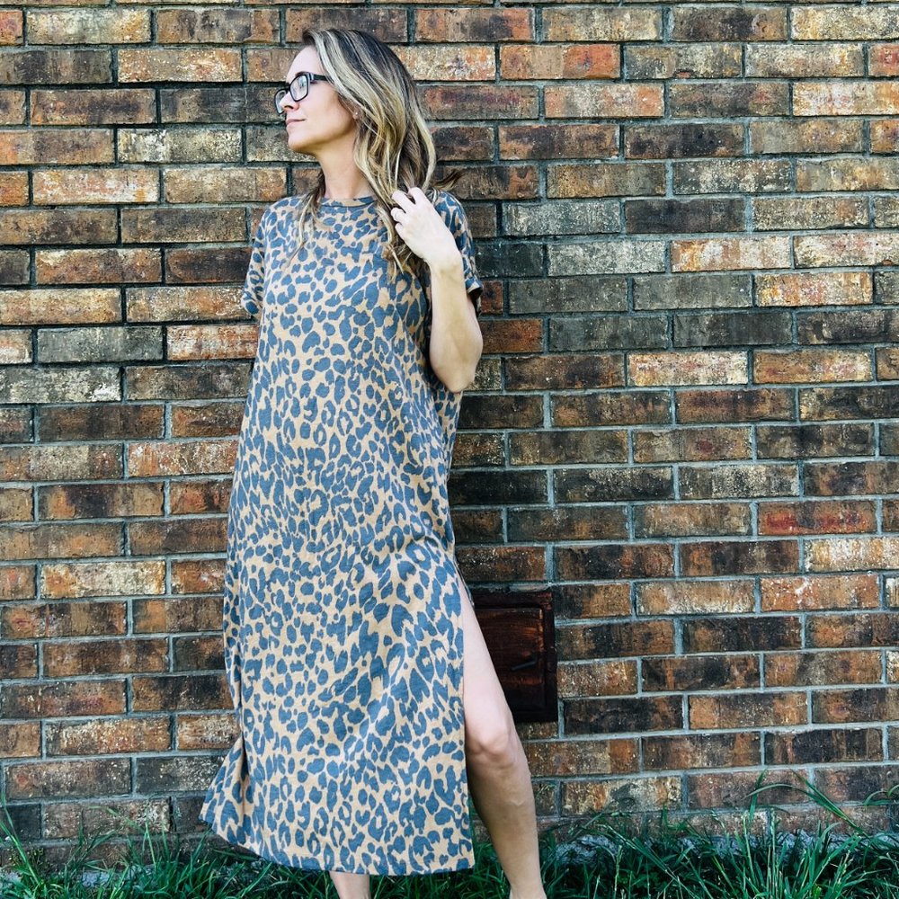 Brown Leopard Maxi Dress